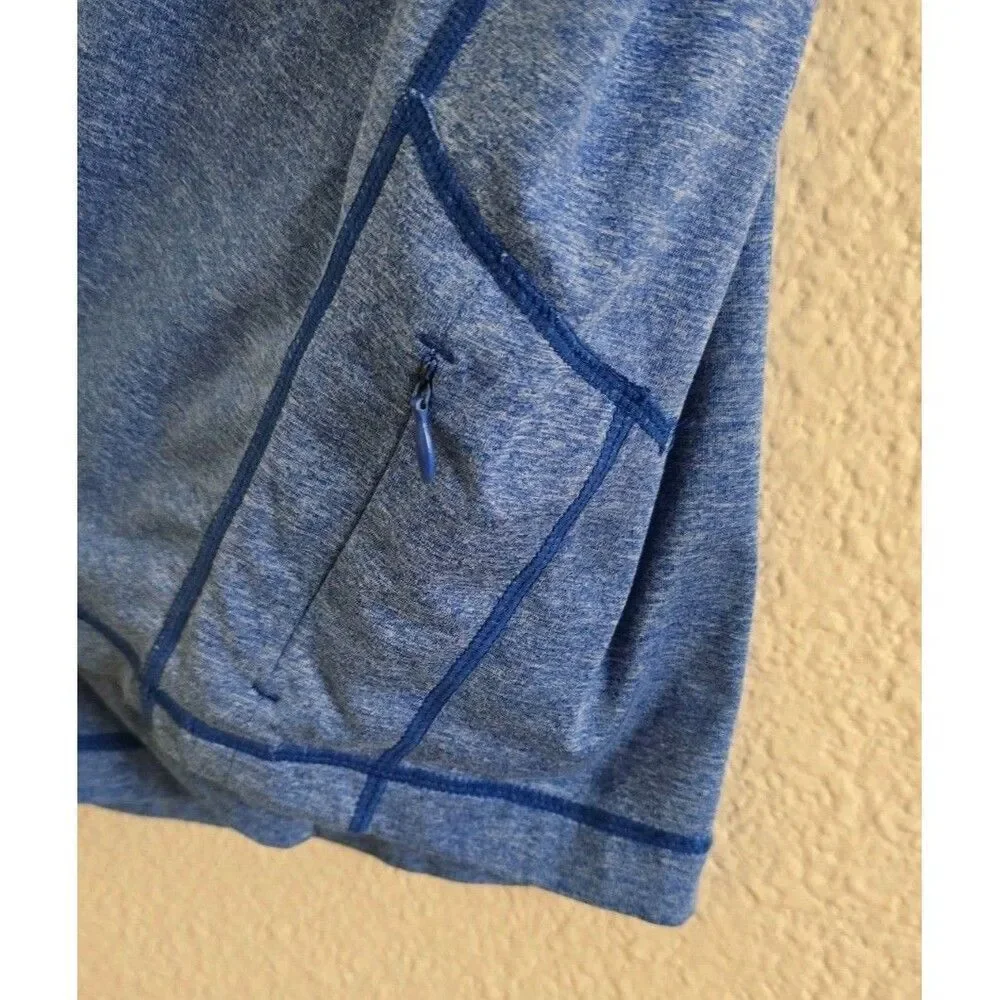 Lululemon Quick Dry Polo Shirt Womens Est. Size 10 Blue Short Sleeve 1/4 Zip Top